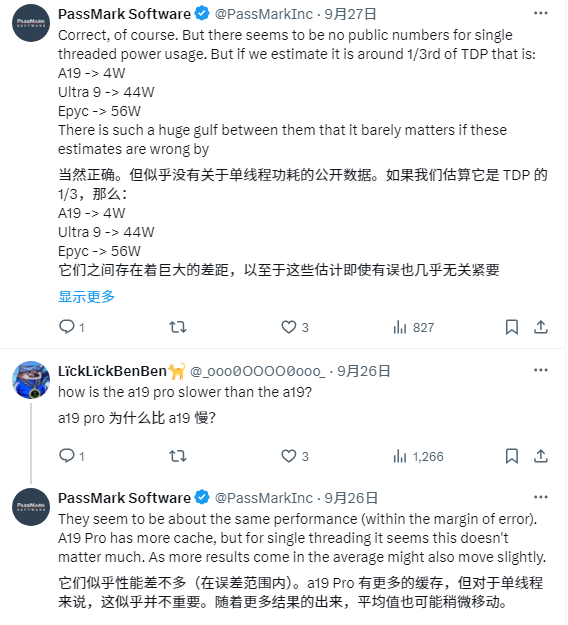 苹果A19单核性能登顶全球第一！超越一众PC CPU：功耗仅4W