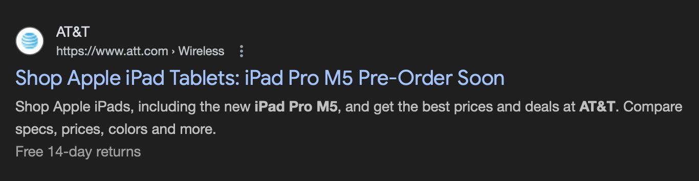 ATT iPad Pro M5