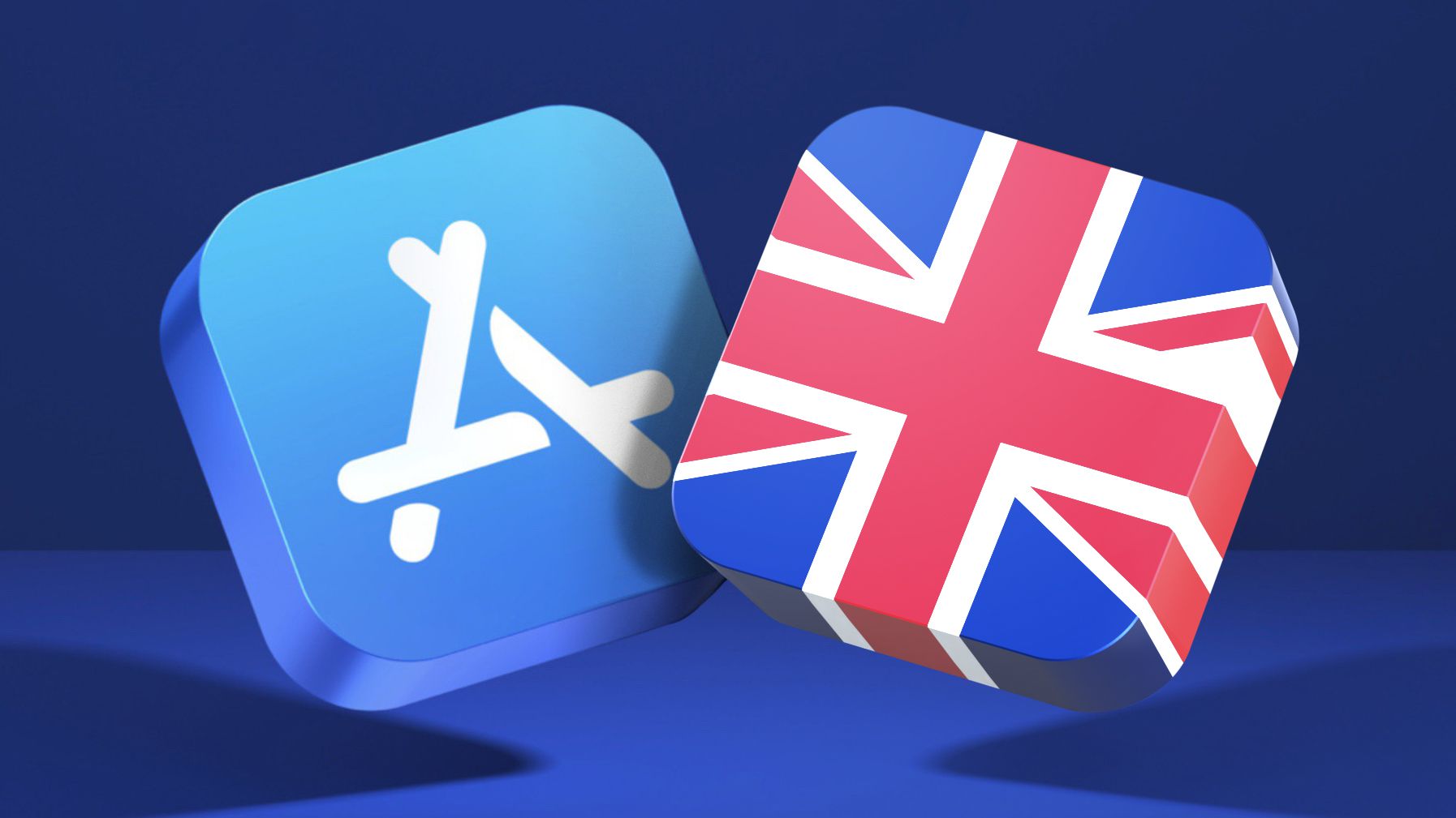 app store blue banner uk