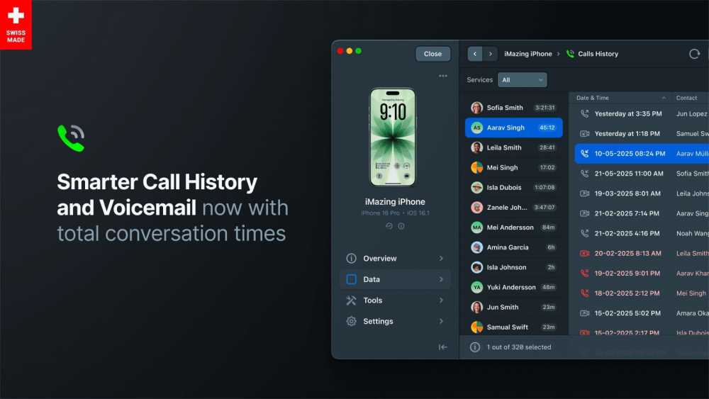 imazing call history