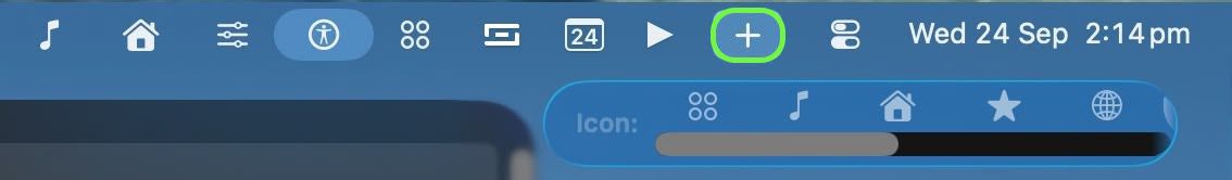 menu bar control center items macos