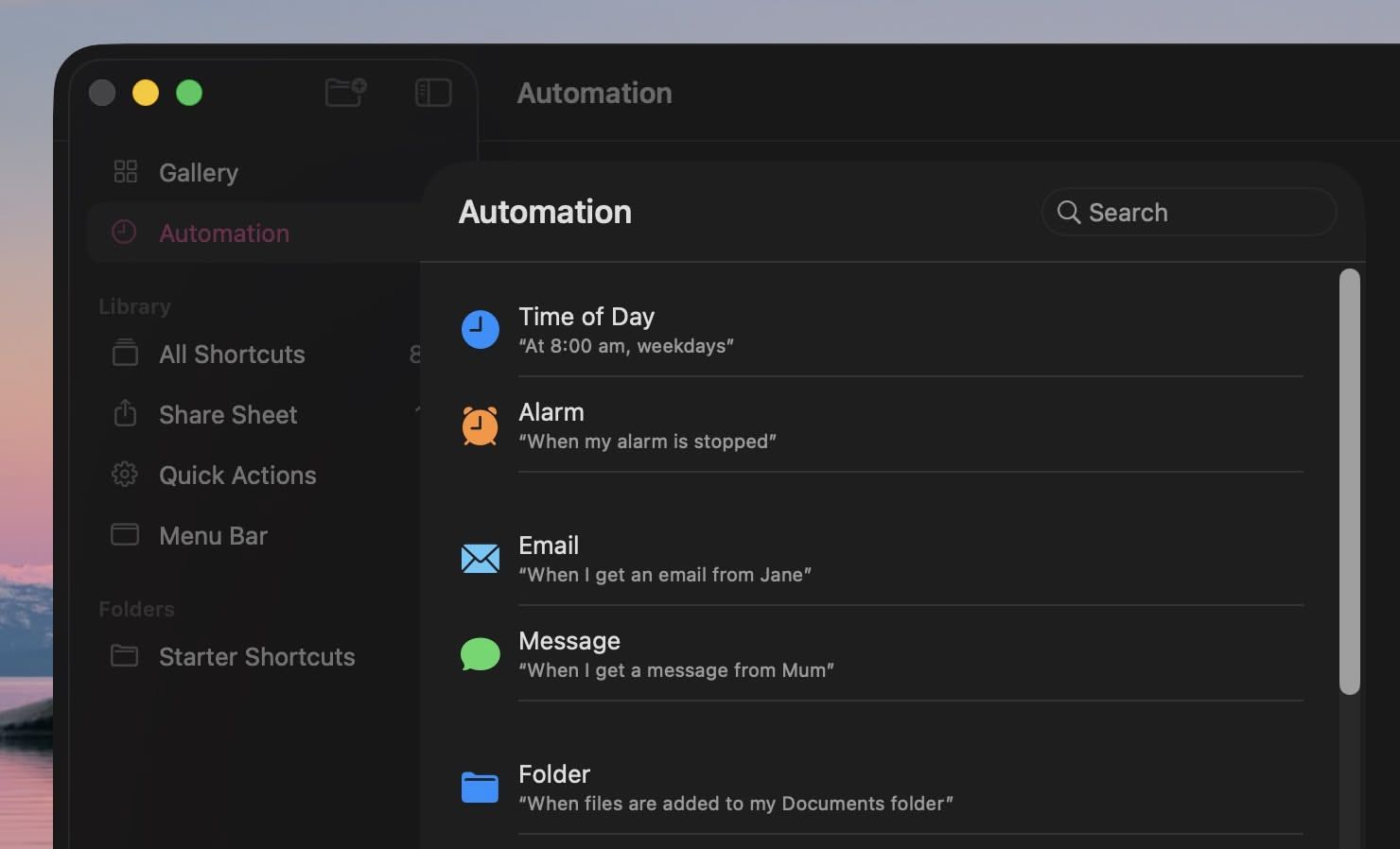 shortcuts automations