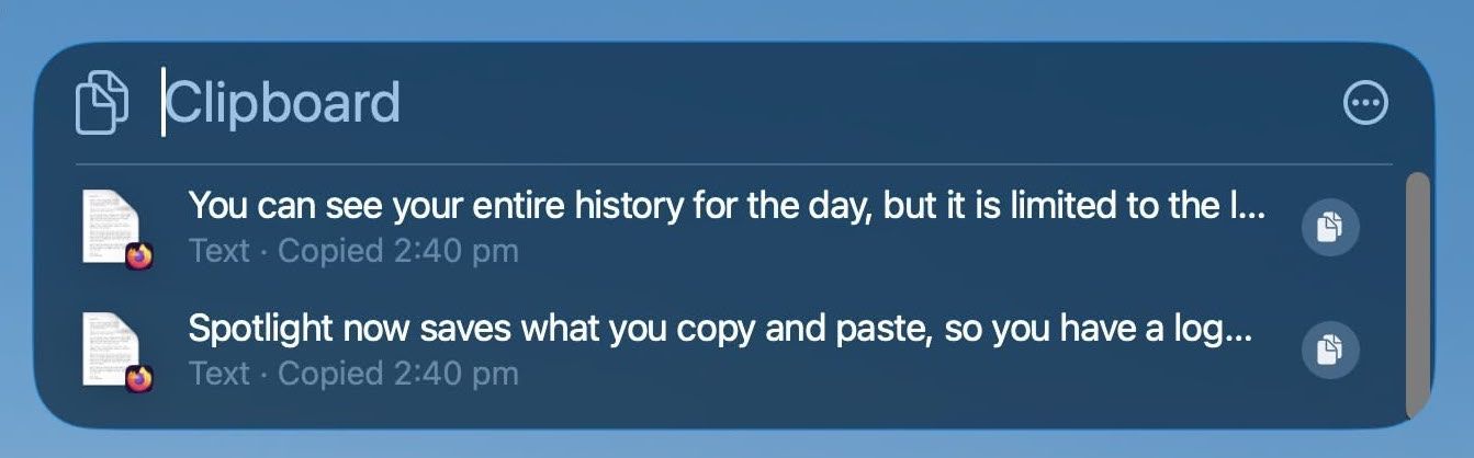spotlight clipboard macos