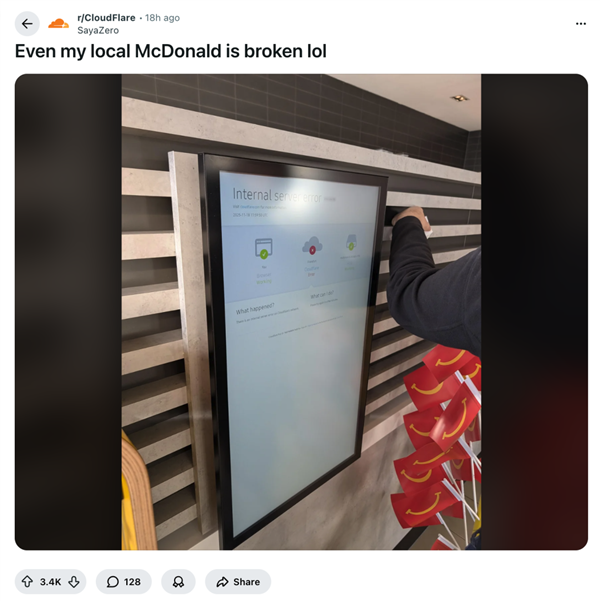 Cloudflare故障引发用户吐槽