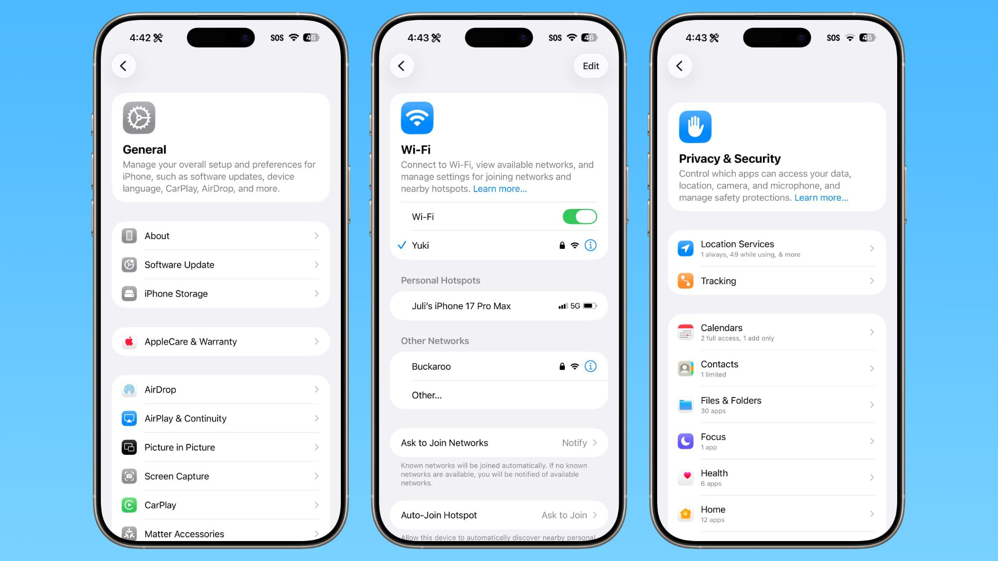 ios 26 1 left aligned settings