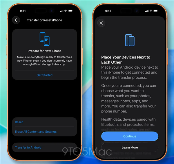 iOS传输到Android选项