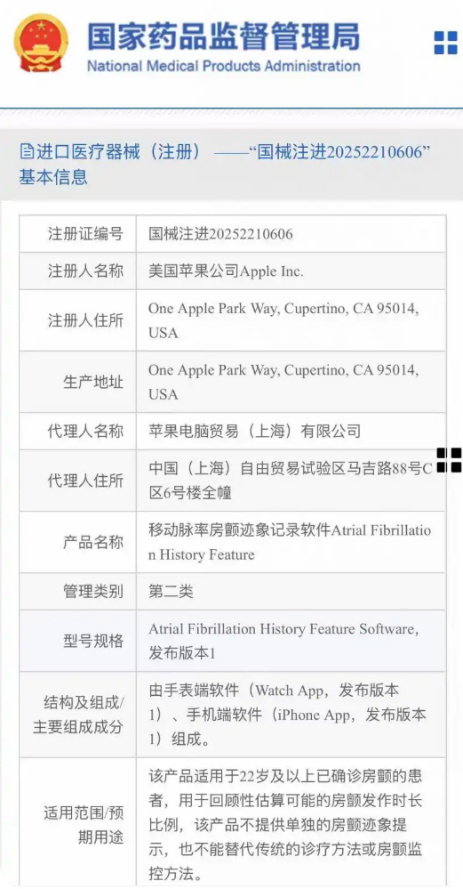 苹果房颤监测功能获批