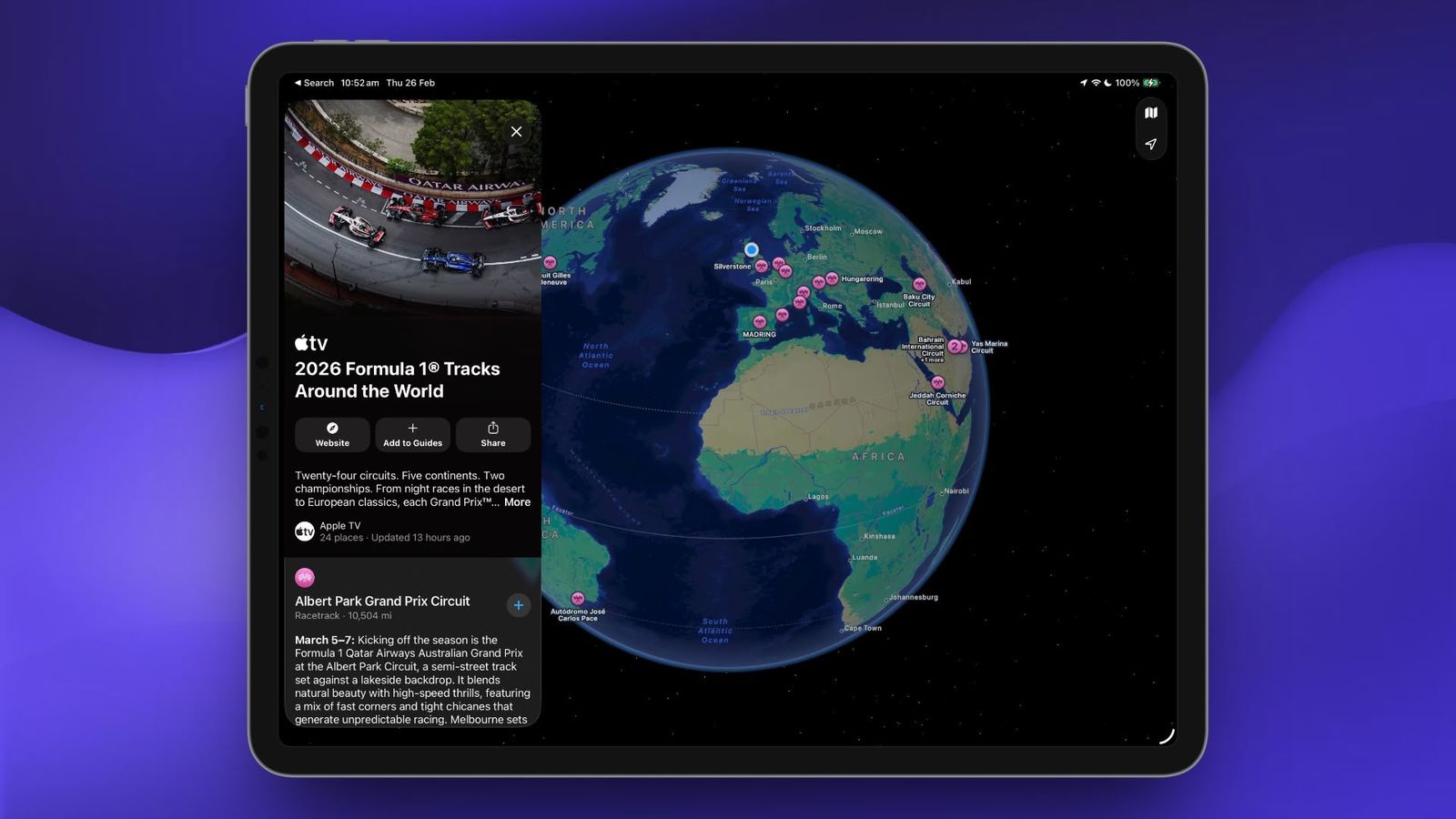 f1 circuits apple maps