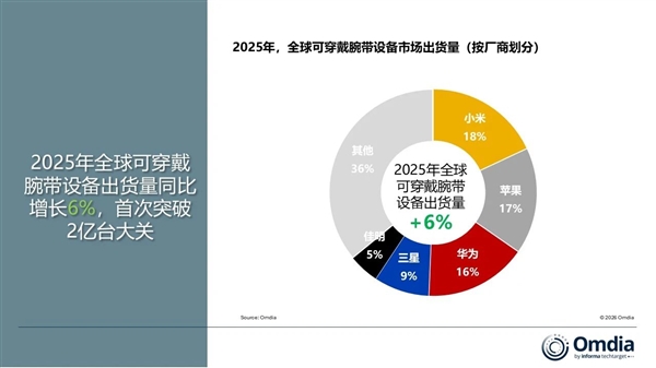 全球可穿戴设备市场份额分布图
