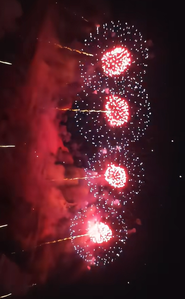 张雪在社交平台分享烟花秀