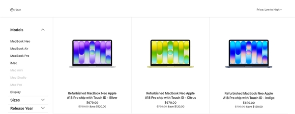 MacBook Neo侧面