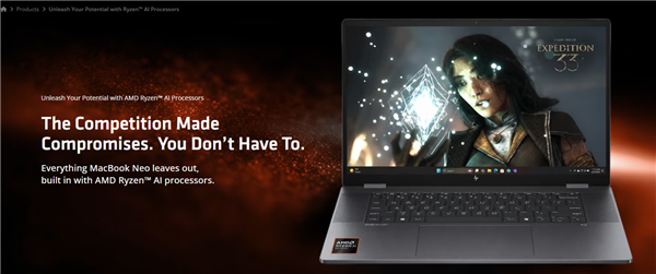 Windows与macOS之争再起！AMD公开放话：苹果笔记本给不了你的 我们都能给