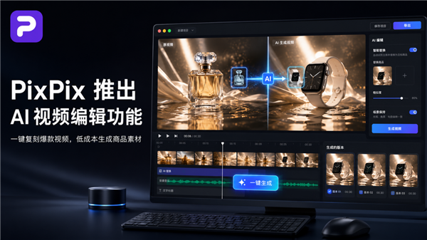 PixPix推出AI视频编辑能力：低成本一键复刻爆款视频