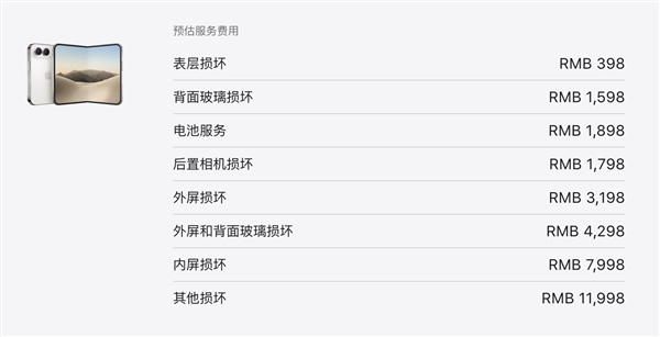 维修价格表