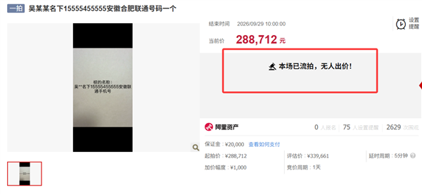 拍卖页面截图